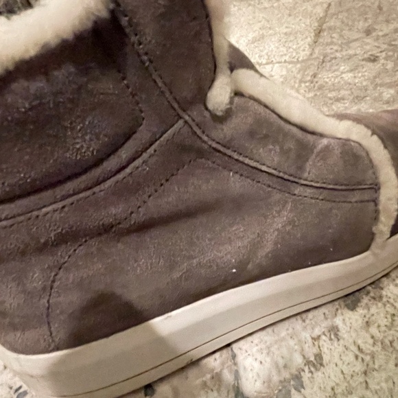 Prada Gray Suede Shearling Boots - Picture 7 of 8